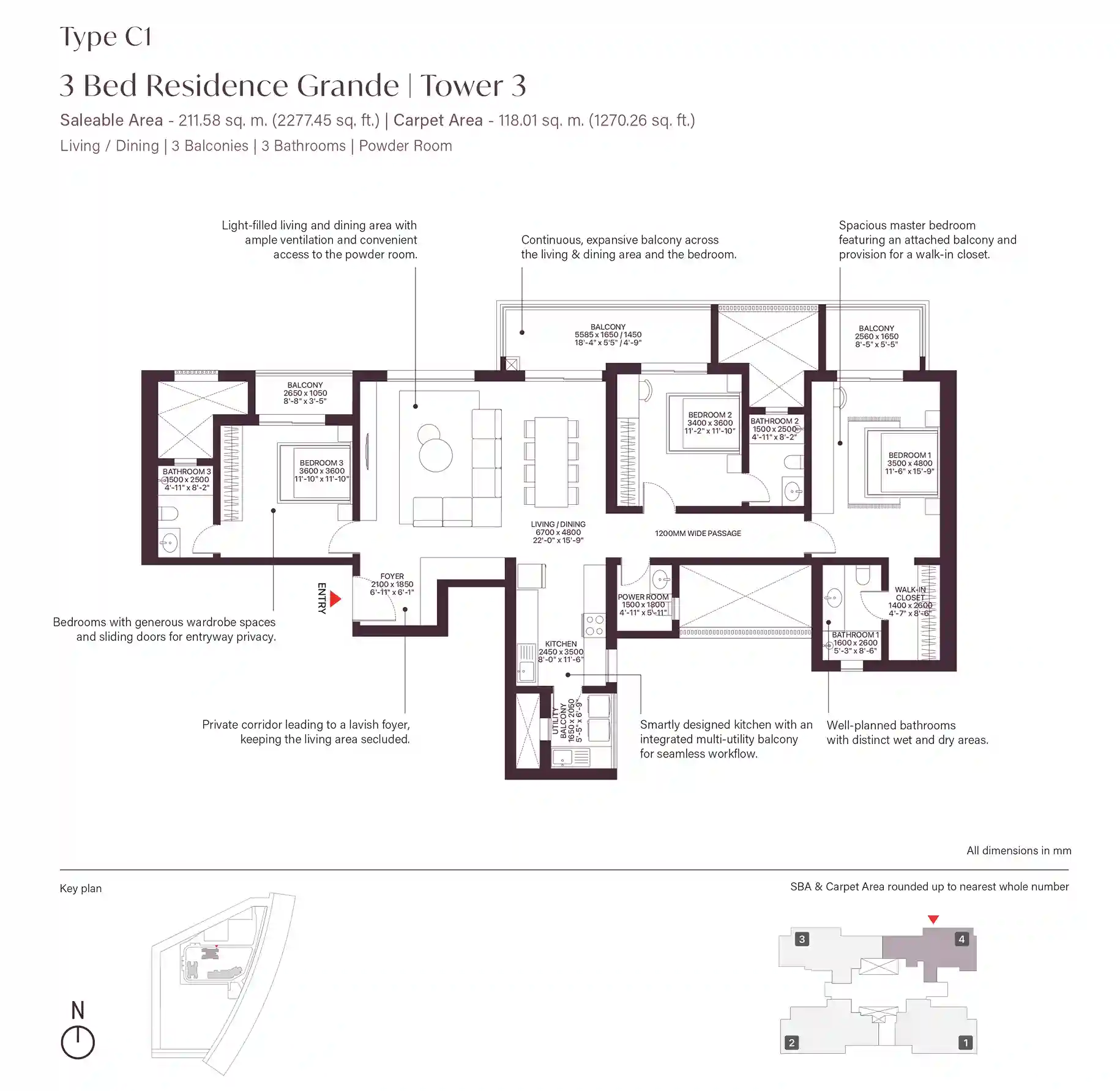 4S Floors Sector 88A 4 BHK Floor Plan